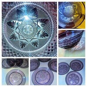 FLAWLESS RARE HTF Antique Amethyst
by CRISTAL D'ARQUES-DURAND Purple Dinner Set